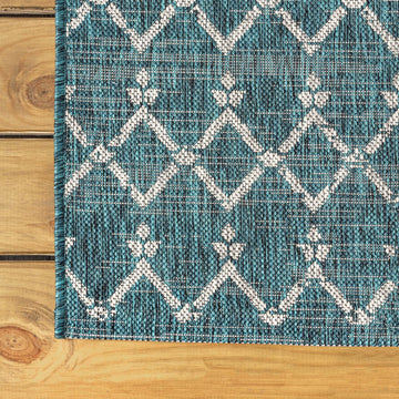 Ourika Moroccan Geometric Textured Weave Indoor/outdoor Area Rug